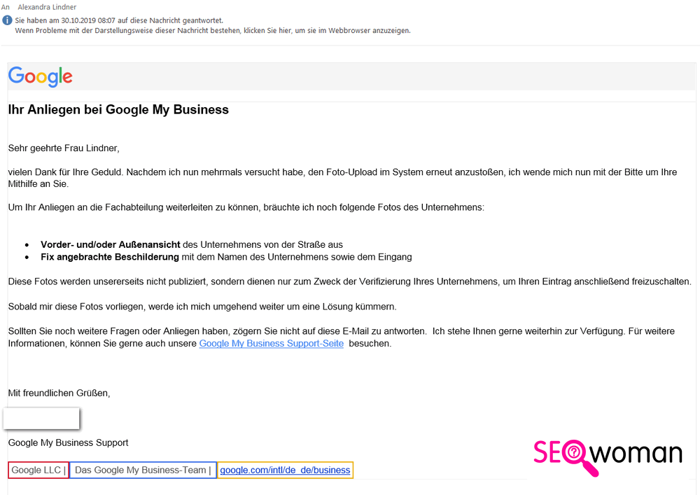 Google MyBusiness Probleme mit Bildern