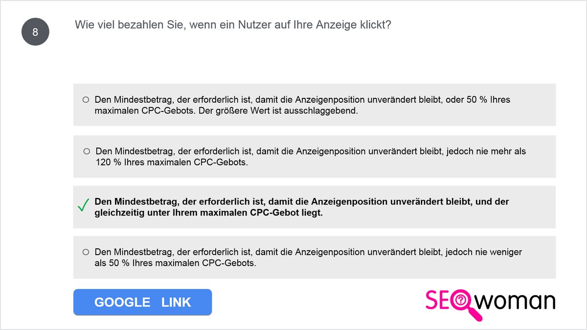 Wie viel bezahlen Sie, wenn ein Nutzer auf Ihre Anzeige klickt?